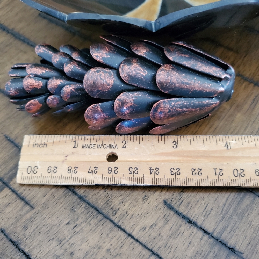 Metal Pine Cones Set of 3 - Rustic Cabin Lodge Decor - Distressed Bronze Copper - Picture 3 of 7